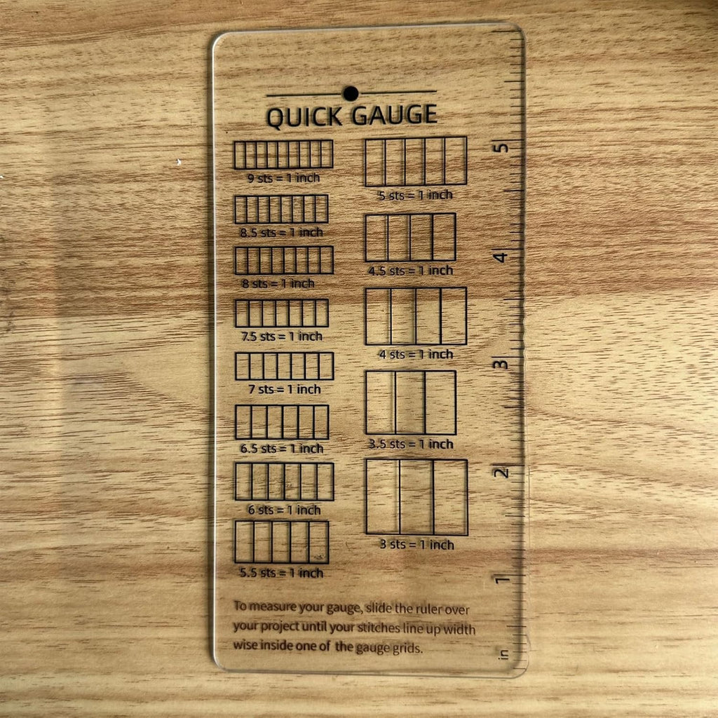 Gauge Ruler for Yarn Thickness and Sweater Making
