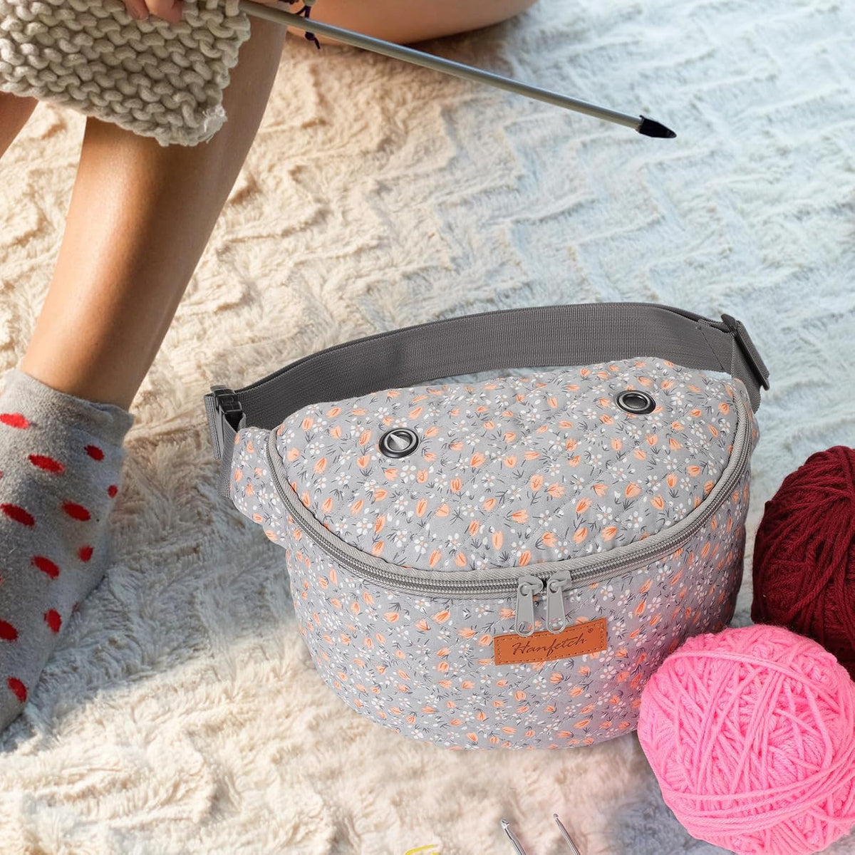 Yarn Crossbody Waist bag Small Yarn Storage Organizer for Yarn
