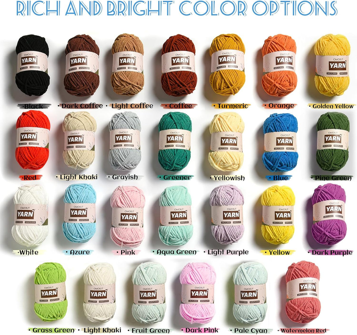 3 Packs Plush Chenille Chunky Crochet Yarn - Baby Yarn for Crocheting