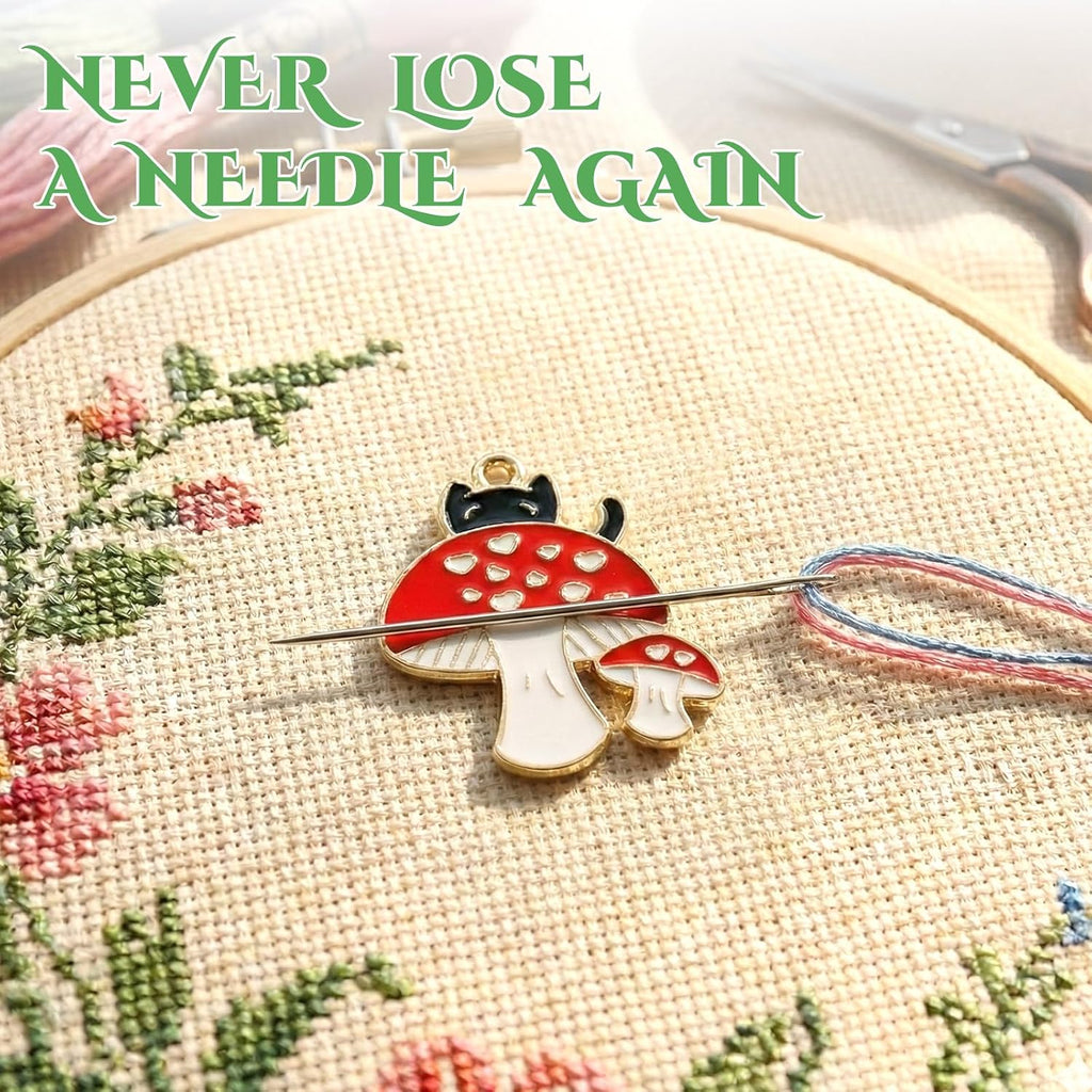 WUSUTE Cat Needle Minder for Cross Stitch, Cute Cartoon Needle Minder