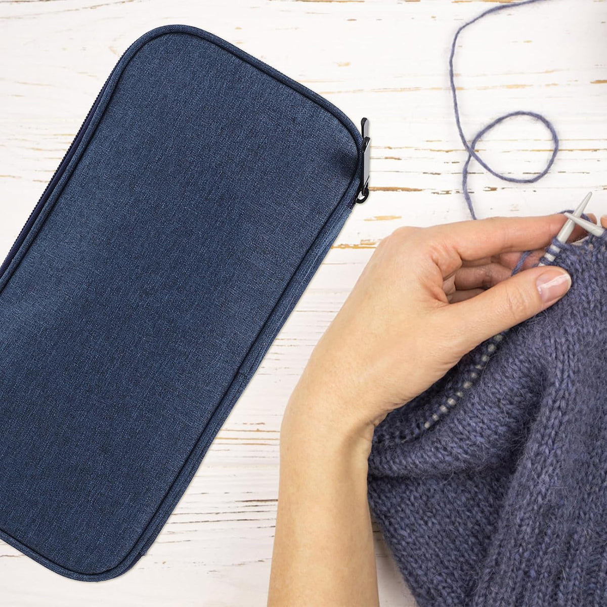 Knitting Needles Pouch Empty Bag Organizer for Crochet Hooks and