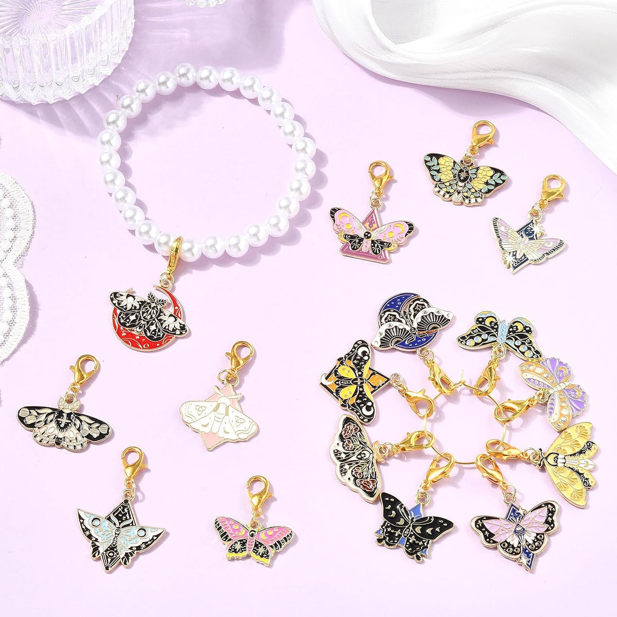 BEEFLYING Knitting Stitch Markers for Crocheting, Butterfly, 16 Pcs