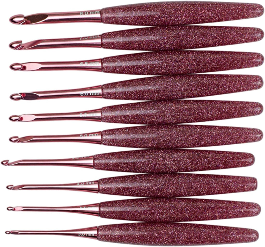 Aluminum Crochet Hook with Comfortable Resin Handle Ergonomic Grip