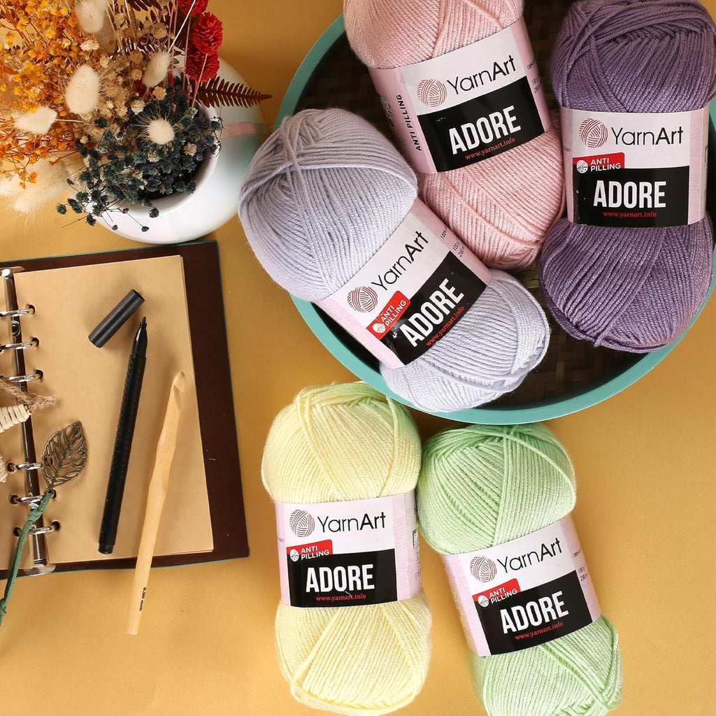 1 Skein YarnArt Adore, Antipilling Yarn, 100% Antipilling Acrlylic