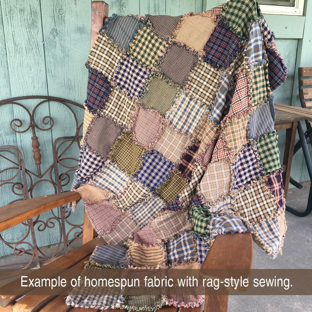 40 Primitive Charm Pack, 5 inch Precut Cotton Homespun Assorted Fabric