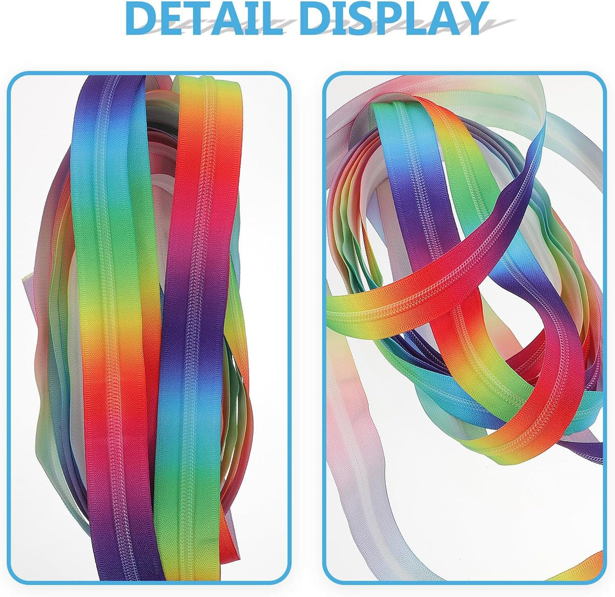 Rainbow Nylon Yard Zipper for Skirt Suits PET Clothing Craft Repair