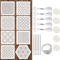 Yousoontic 24 Sashiko Stencil Kit, 4.7" Plastic Templates, Classic