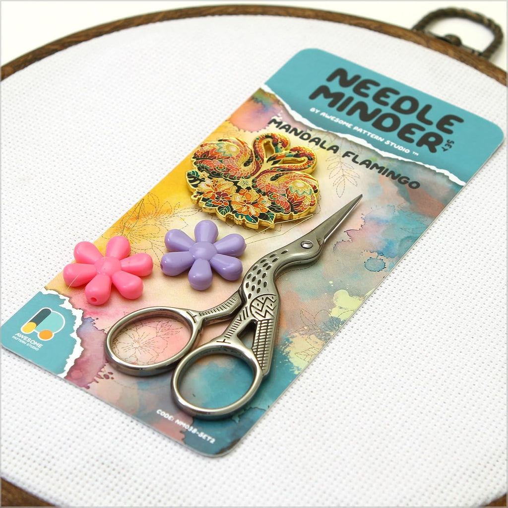Awesome Pattern Studio Needle Minder Set - Mandala Flamingo Magnetic