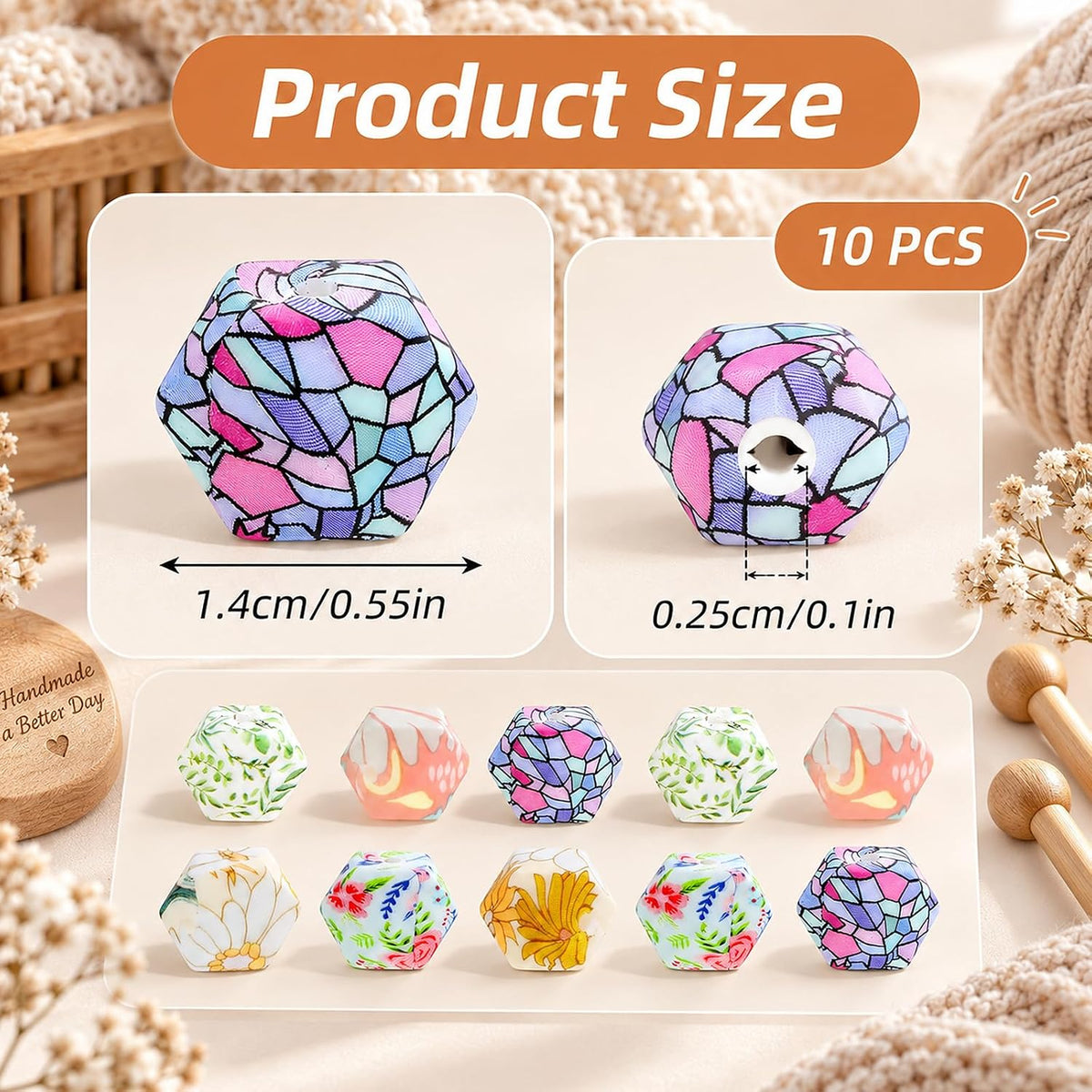 10Pcs Knitting Needle Stoppers, Floral Silicone Needle Point