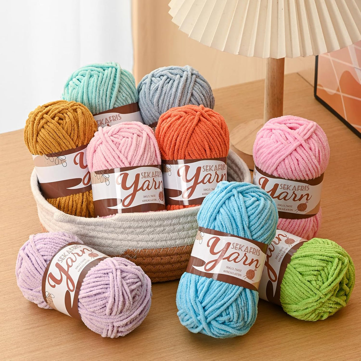 Chenille Yarn for Crocheting Crochet Sapphire Blue Yarn 3 Pack