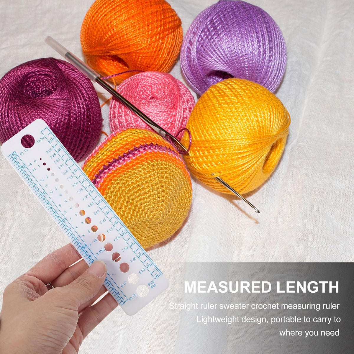 4pcs Crochet Ruler Knitting Needle Gauge Measuring Tool Sewing Supply