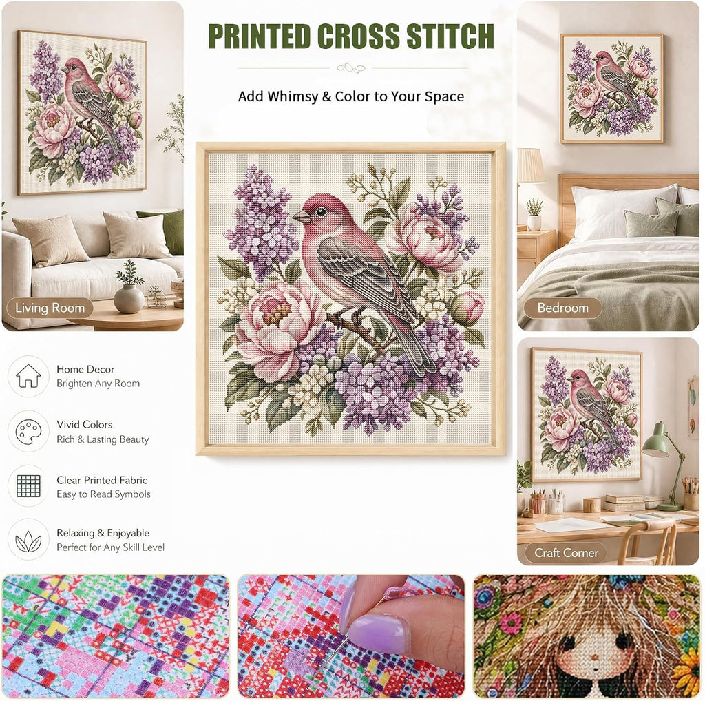 POETRYDRAW Stamped Cross Stitch Kit 11CT Animal Design Needlework
