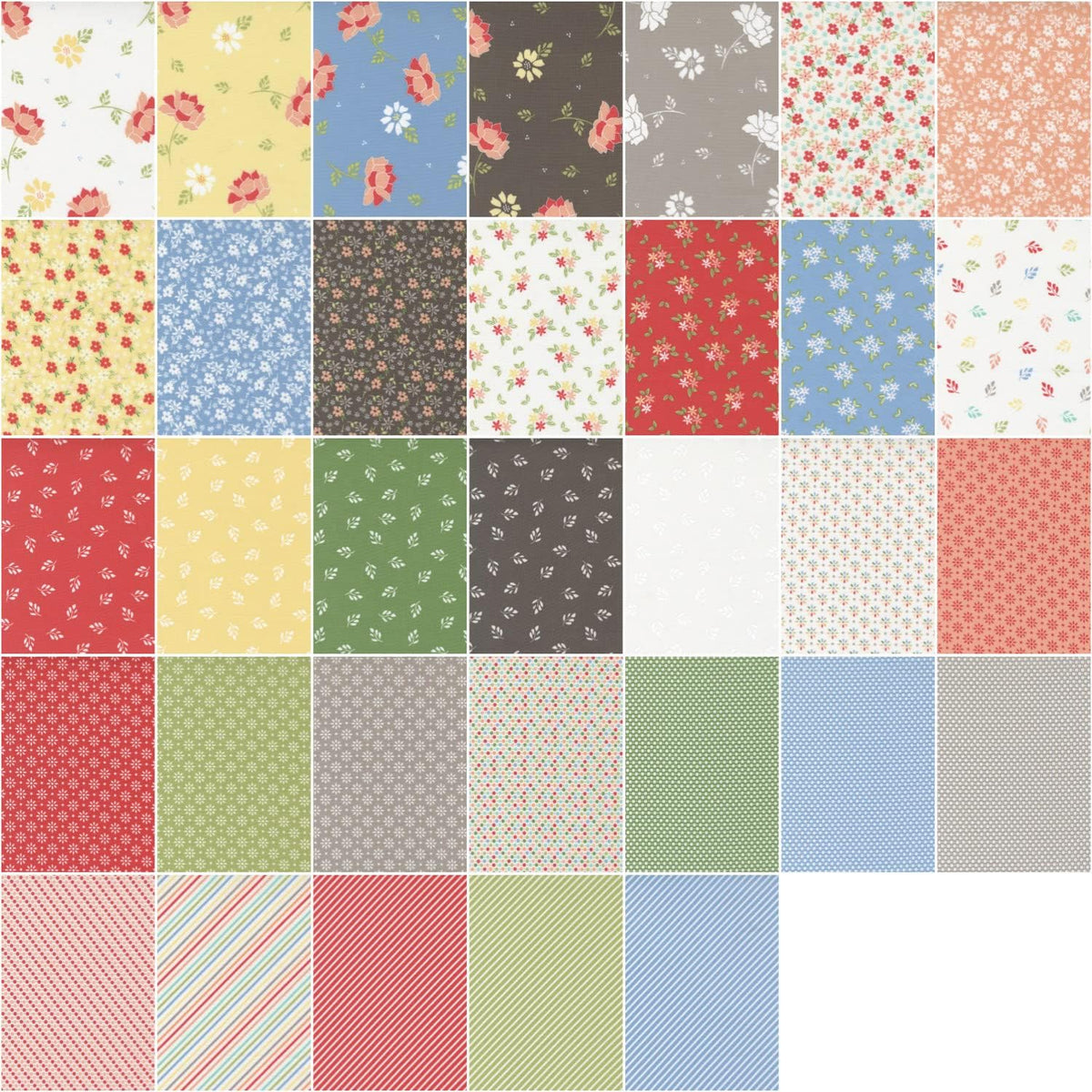 Moda Fabrics Emma Charm Pack by Sherri & Chelsi; 42-5'' Precut Fabric