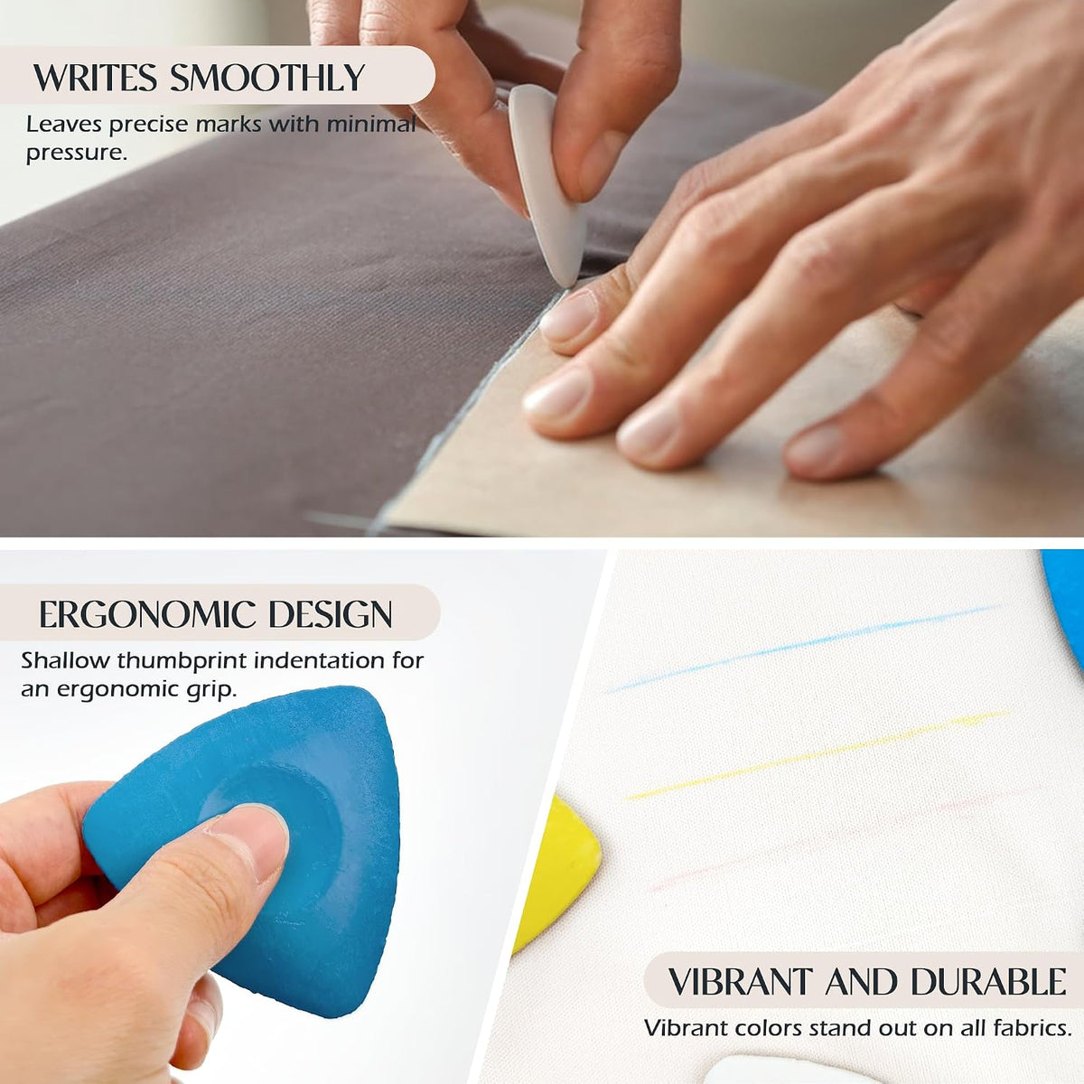 BlingKingdom 4 PCS Tailor Chalks, Triangle Sewing Fabric Chalk