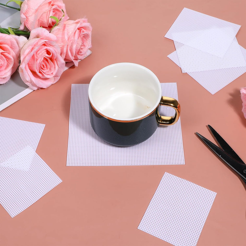 20 PCS 14 Count Plastic Mesh Canvas Sheets for Embroidery Making