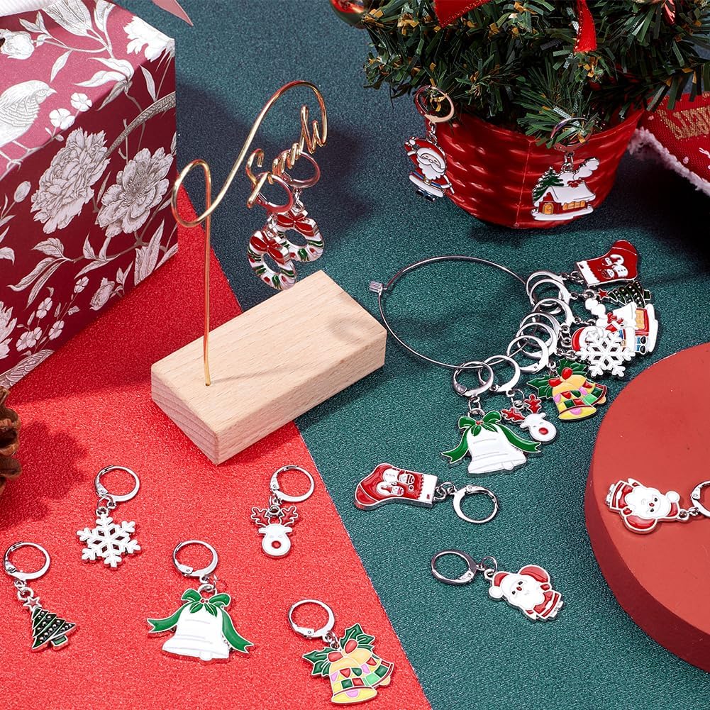 SUNNYCLUE 1 Box 20pcs Christmas Stitch Markers Knitting Crochet