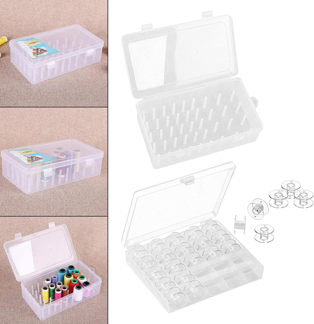 Sewing Thread Storage Box Featuring 25 Compartments Bobbins Holder
