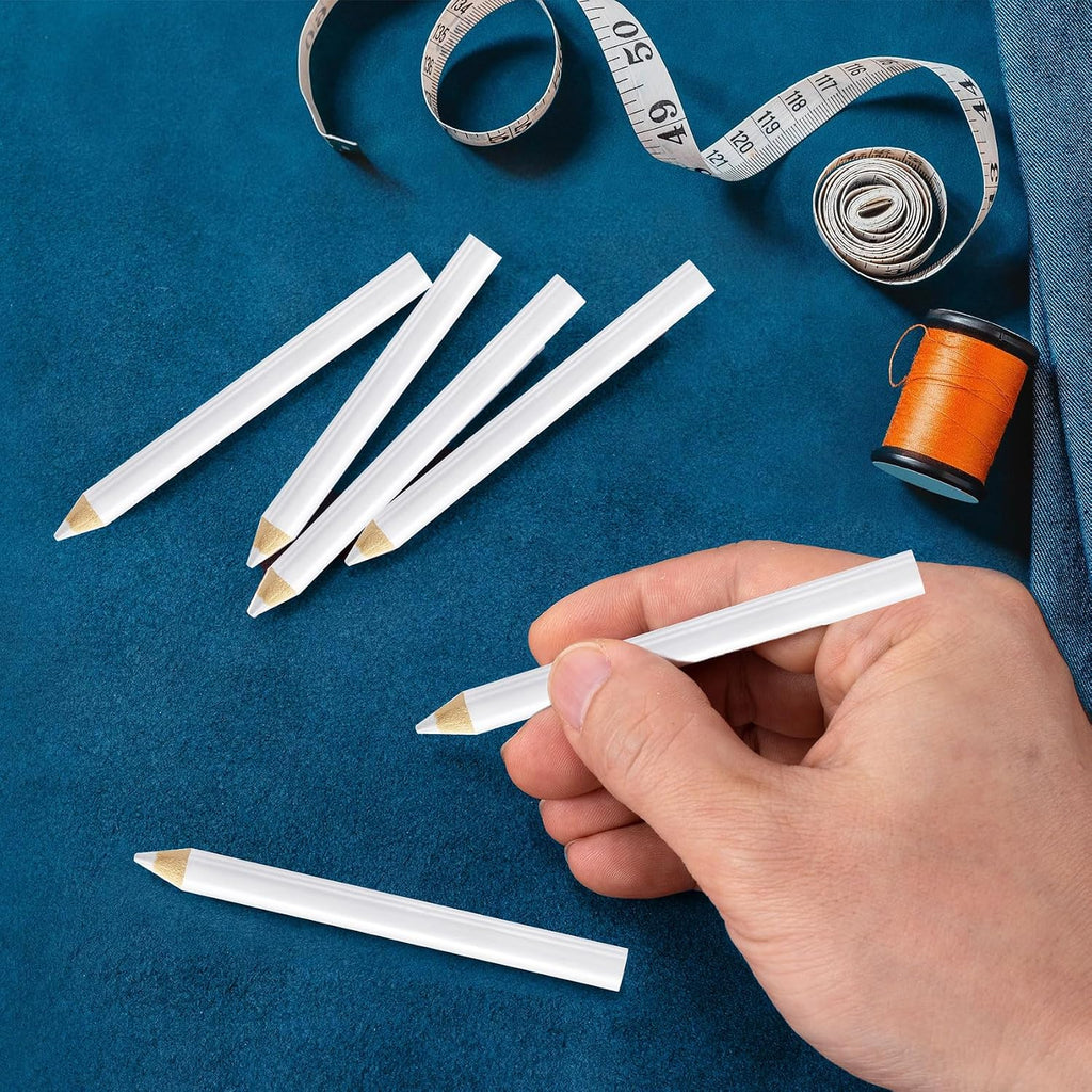 4PCS Fabric Pencils for Sewing, White, 8.75 cm