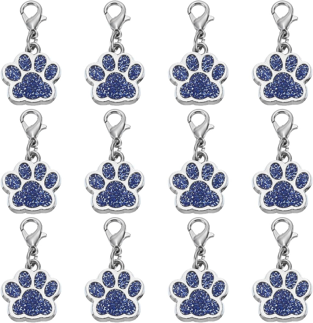 PATIKIL Dog Paw Crochet Stitch Markers, 12 Pack Metal Pendants Charm