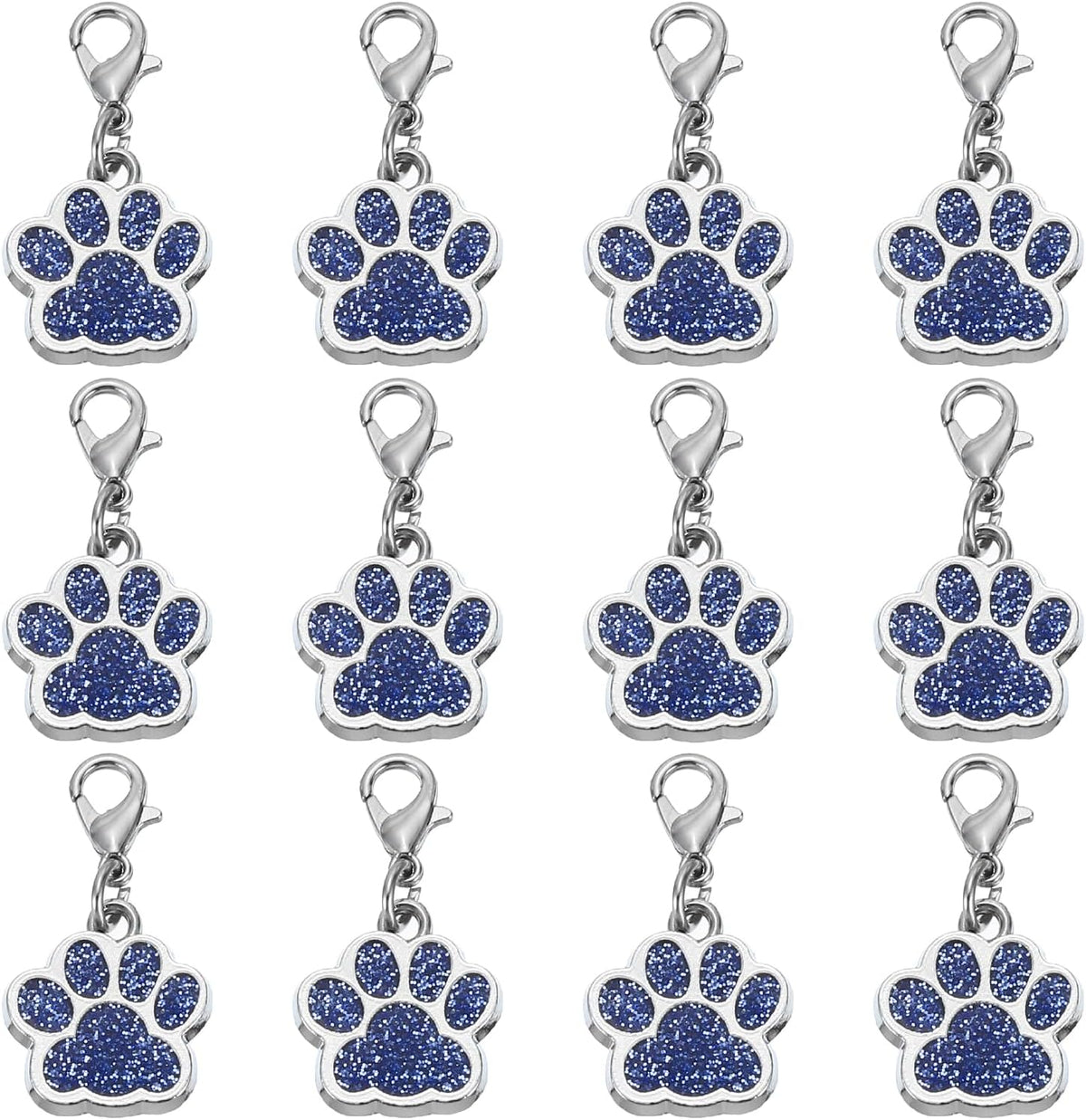 PATIKIL Dog Paw Crochet Stitch Markers, 12 Pack Metal Pendants Charm