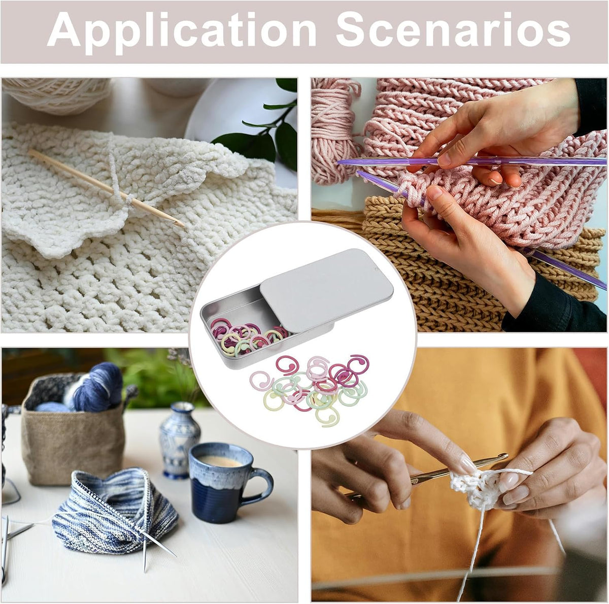 50Pcs Metal Knitting Stitch Markers with Storage Box