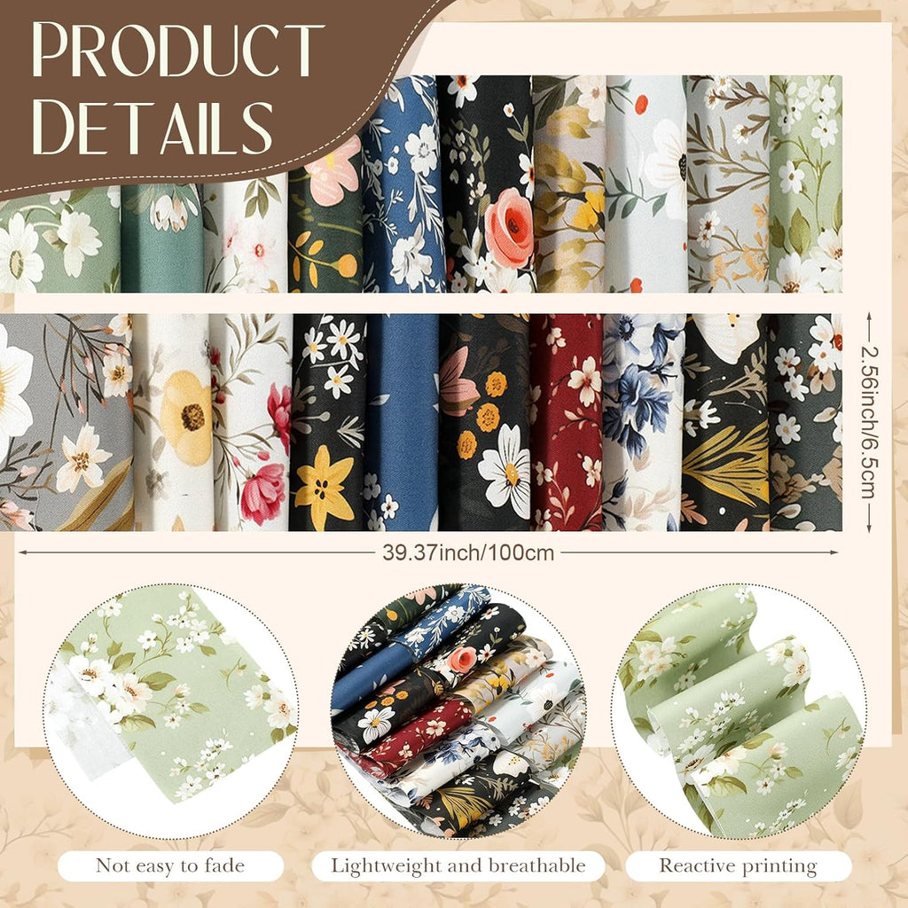 Hahafelt 60 Pcs Jelly Green Fabric Roll 2.6 x 40" Cotton Fabric