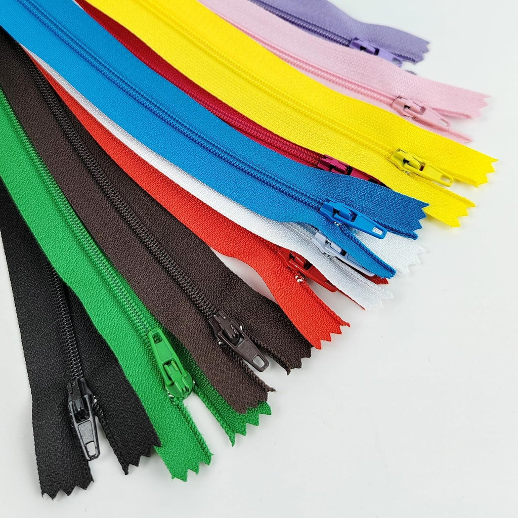 30 Pcs 14 Inch Nylon Zippers, 10 Assorted Colors Invisible Zippers