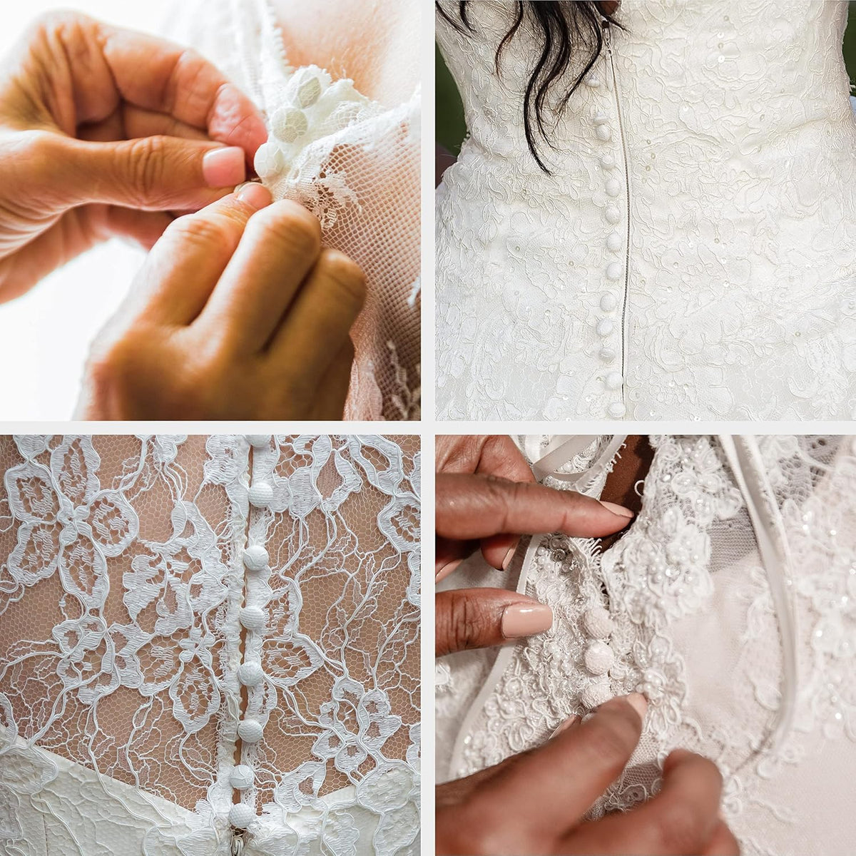ButtonMode Lace Bridal Trim Buttons for Wedding Dress, Fabric Covered