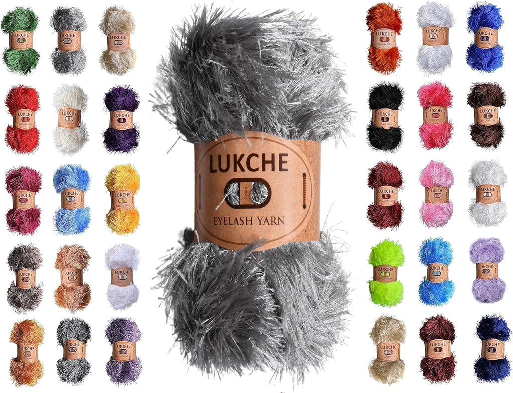 Eyelash Fun Fur Yarn Premium 100% Polyester 164 Yds (150 Mt), 3.53 Oz