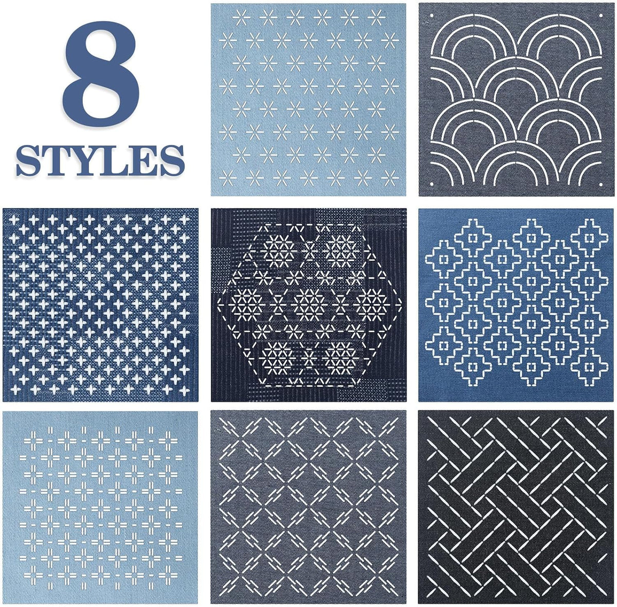 Yousoontic 24 Sashiko Stencil Kit, 4.7" Plastic Templates, Classic