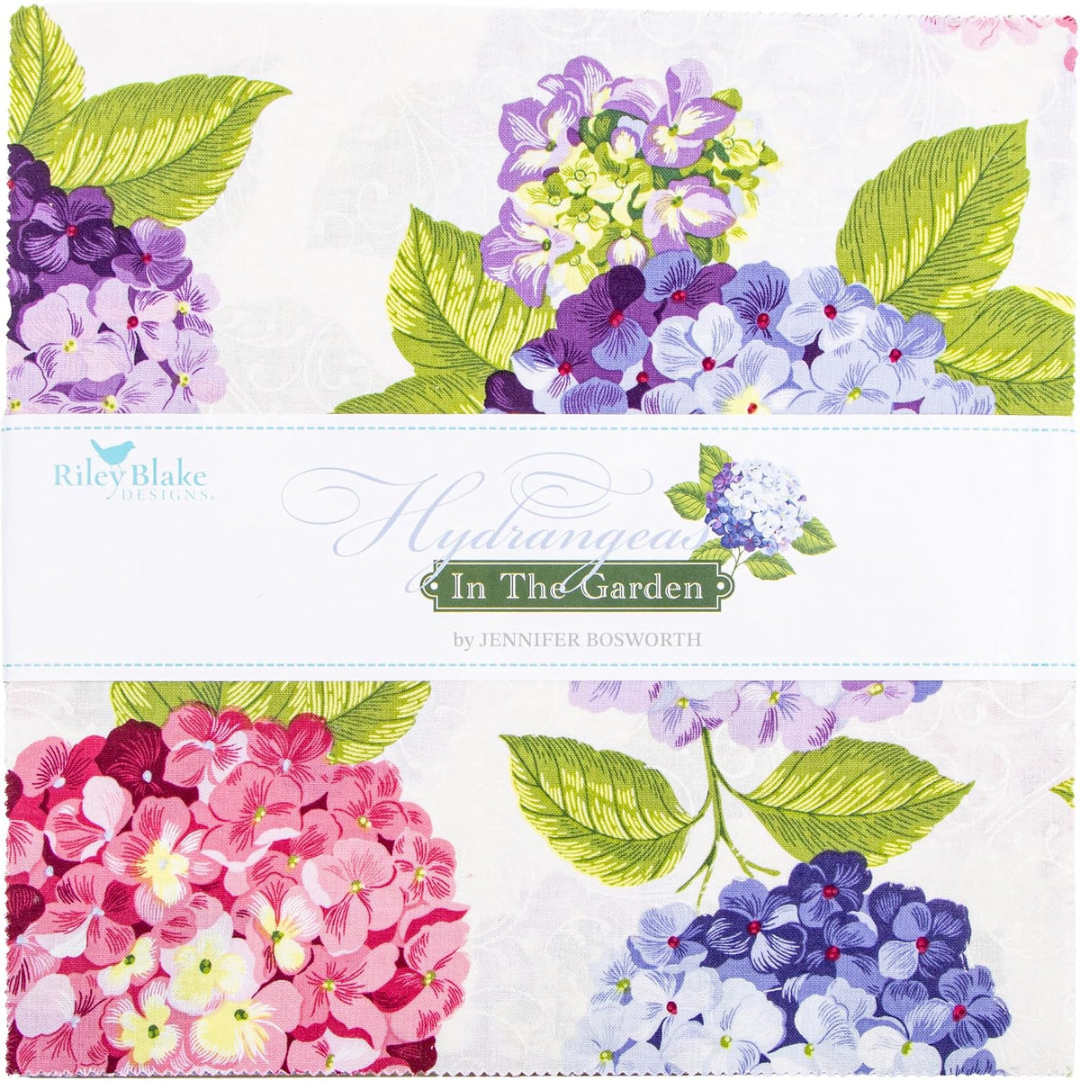Jennifer Bosworth Hydrangeas in The Garden 42 10-inch Squares Layer