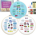 Sutesloly Embroidery Kit for Beginners Adults, 3 Sets Learn to Floral