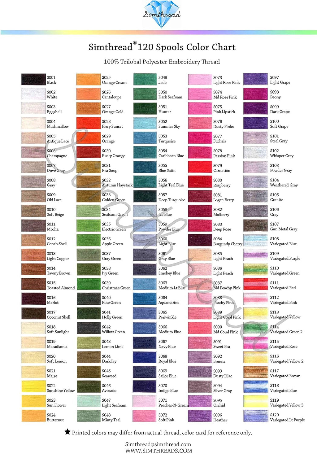 Simthread Value Pack Bundle Add-ons | Madeira 120 Colors Kit & 6 White