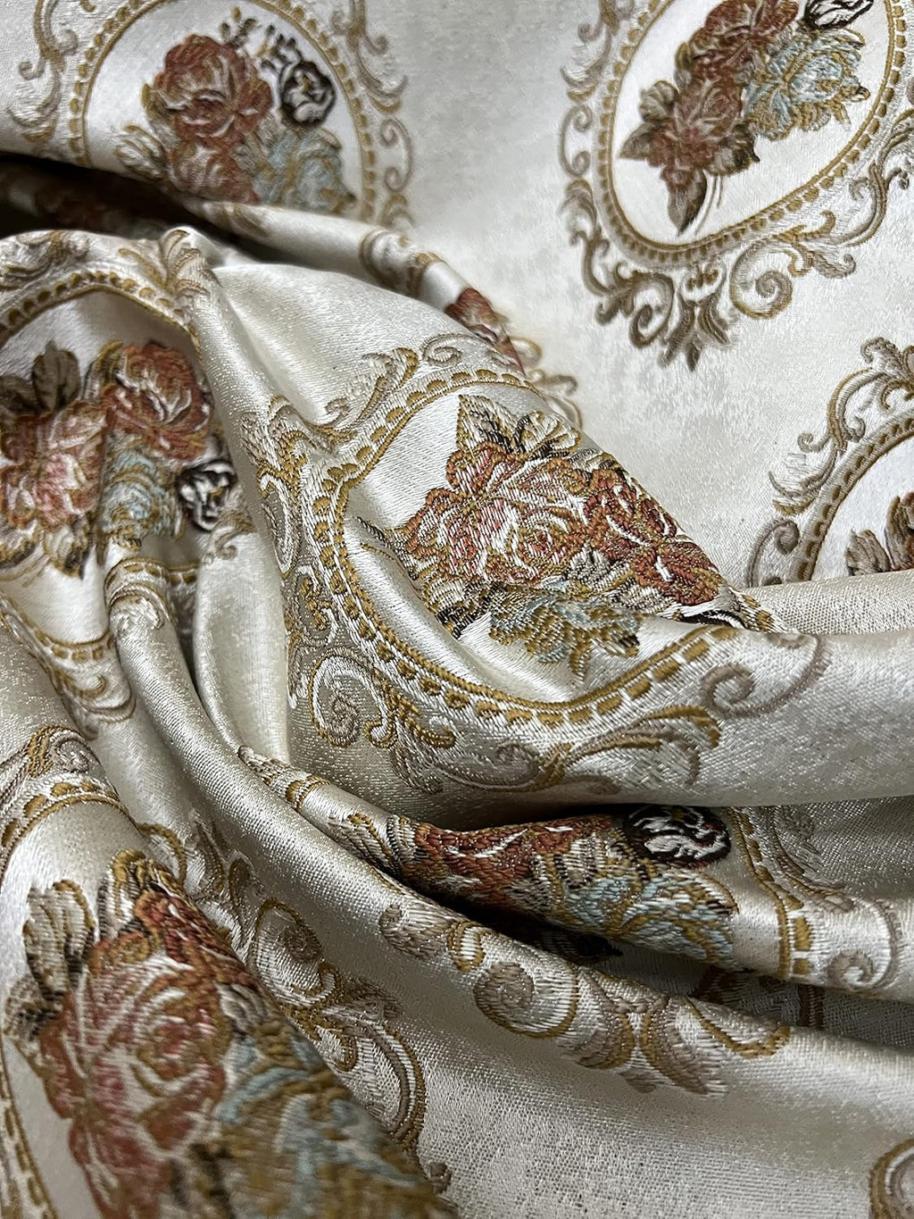 Luxurious Woven Jacquard Victorian Mirror Floral Design Heavy