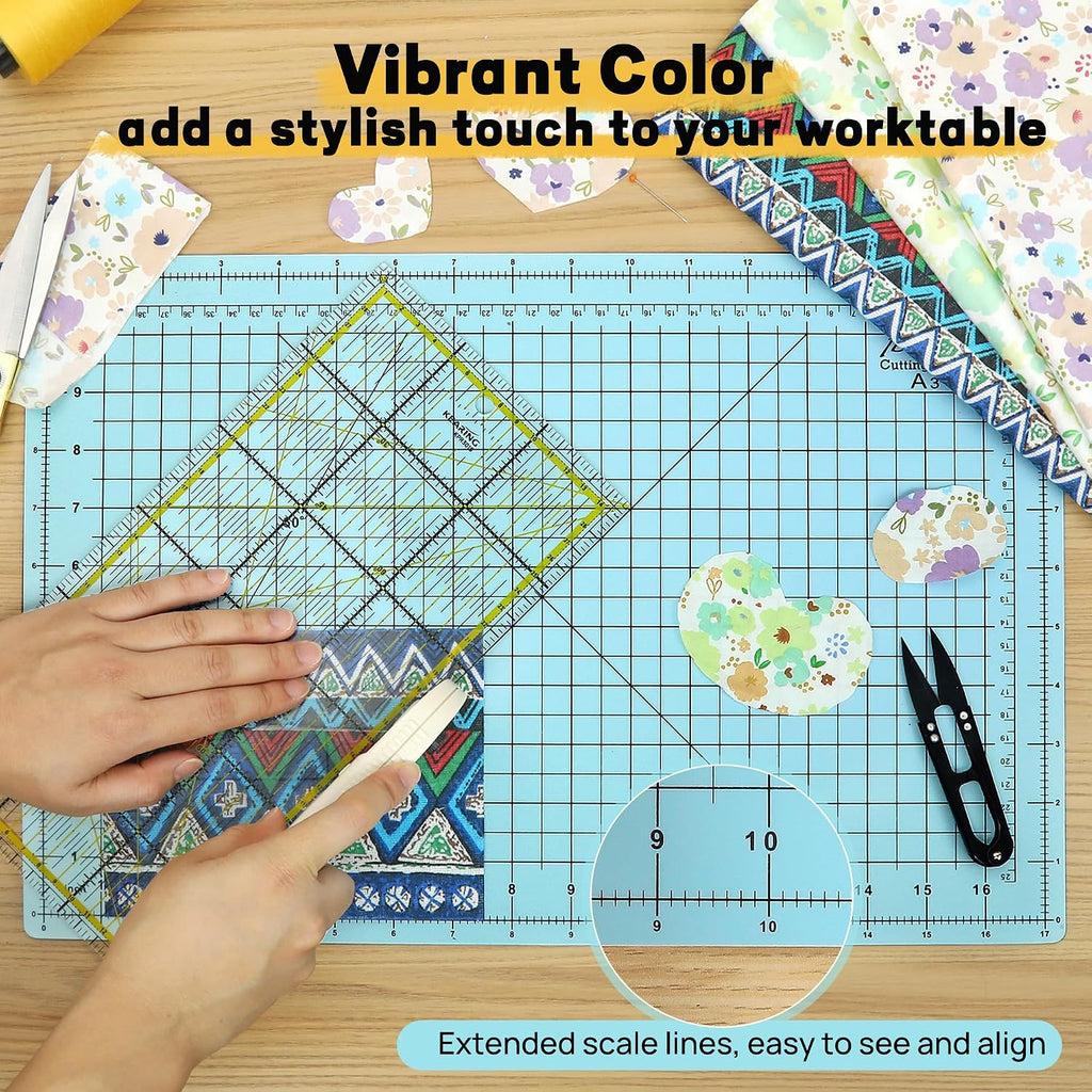 Self Healing Cutting Mat 18" x 12", A3 Double-Sided for Sewing &