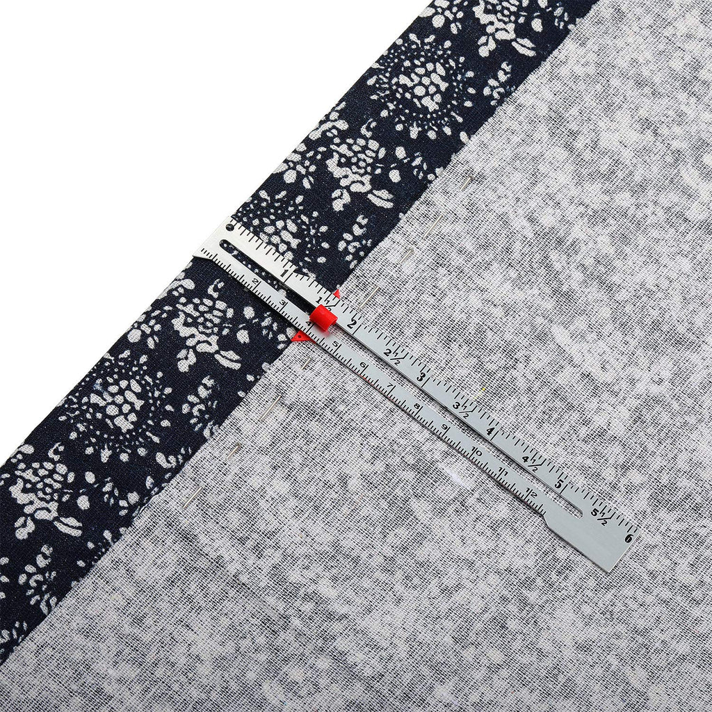Frienda 2 Pcs Sewing Ruler Seam Gauge Metal Sliding Measuring Tool