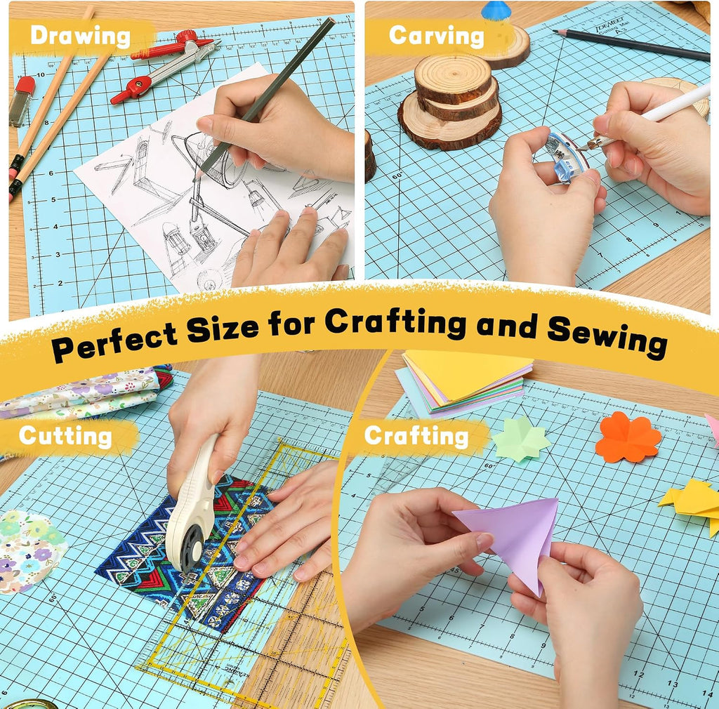 Self Healing Cutting Mat 18" x 12", A3 Double-Sided for Sewing &