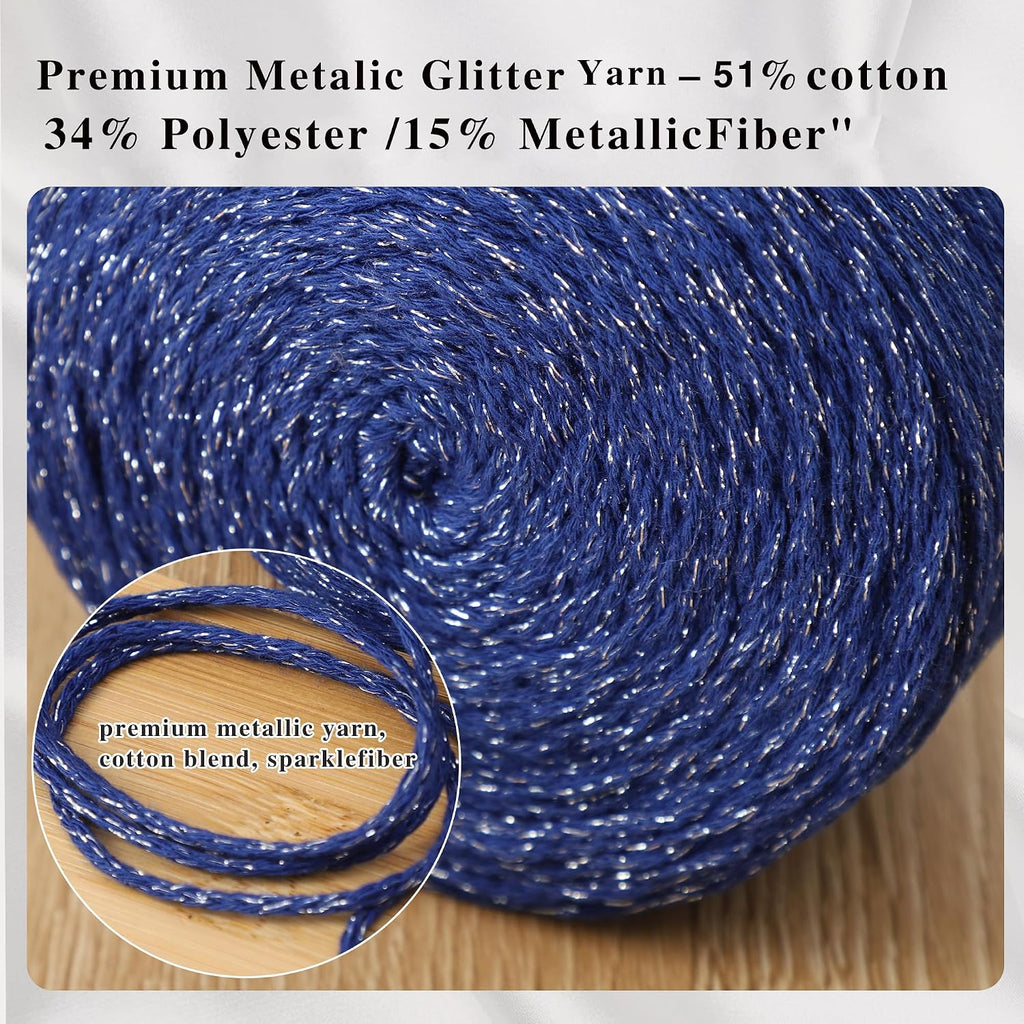 Ombre Gradient Yarn Cake 2 Pack – 400g Metallic Glitter Yarn CYC 4