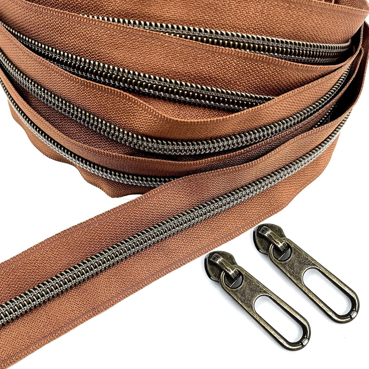YIXI-SBest Metallic Nylon Coil Zippers #5 10 Yards Sewing Zippers Bulk