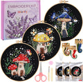 Uniartfy 3 Sets Embroidery Kit for Adults Beginners, Needlepoint Kits