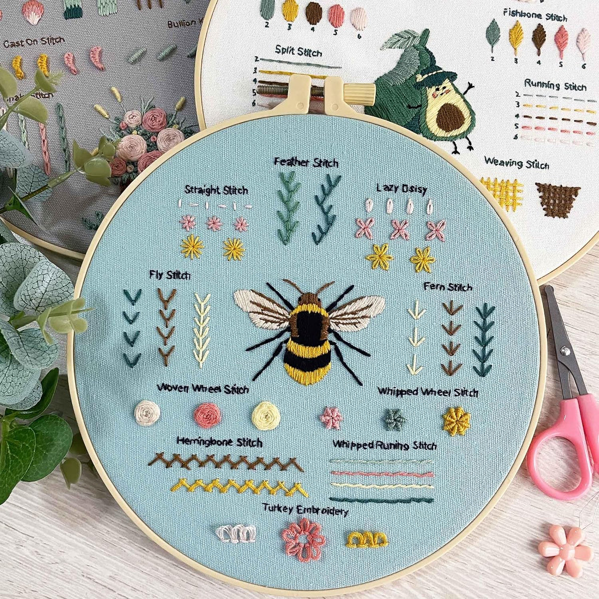 Myfelicity 3 Embroidery kit for Beginners, Beginner Embroidery Kit for
