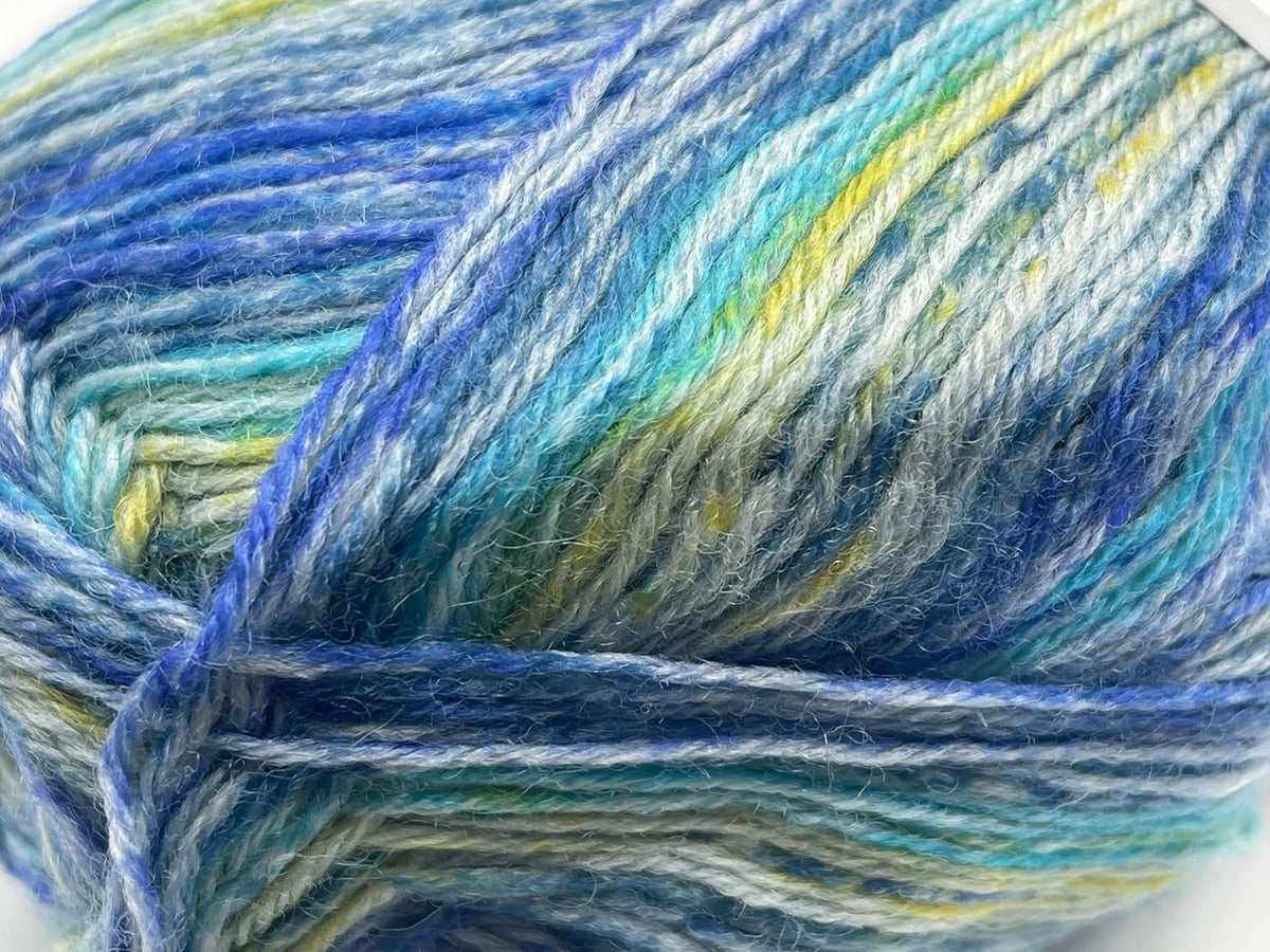 Blues, Yellow, Green Sock Varicolor Yarn - Ice Yarns Superwash Merino