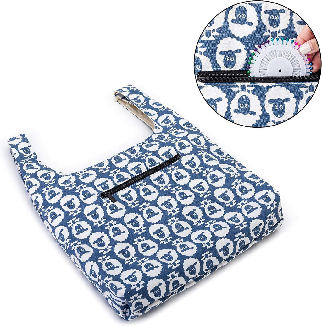 YARWO Crochet Yarn Bag, Knitting Needle Tote Bag for Crochet