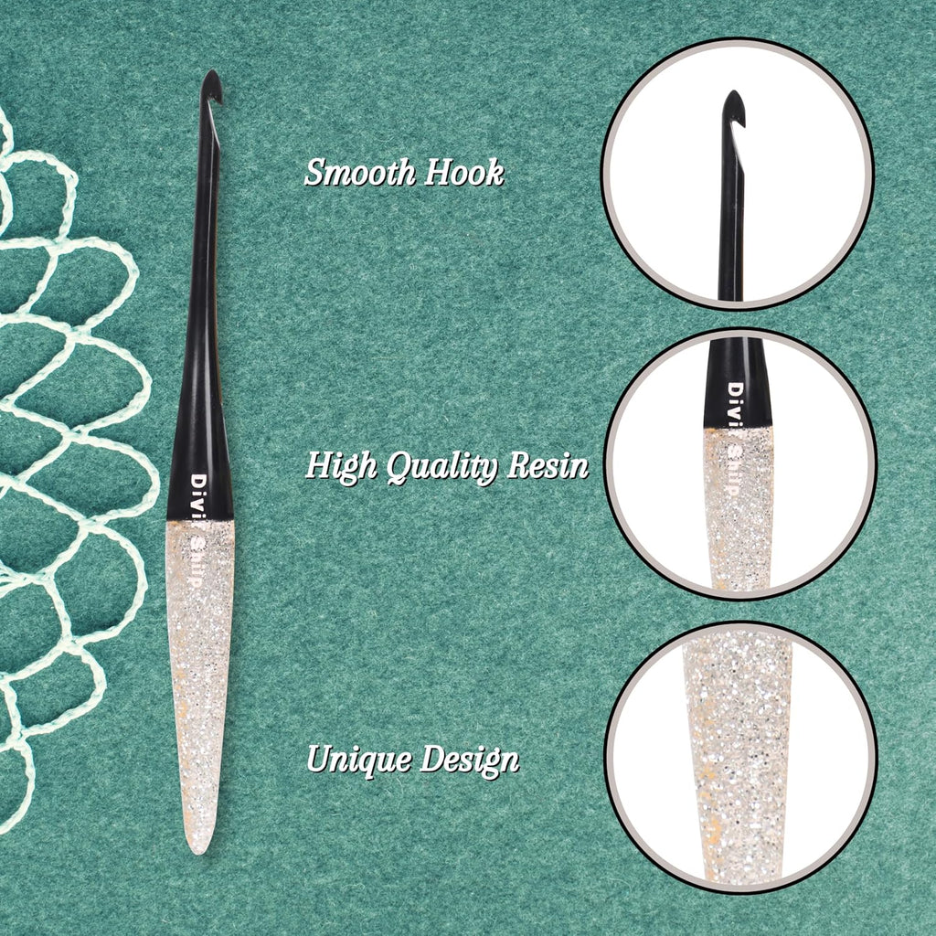 Divit Shilp Streamline Ergonomic Handle Crochet Hooks for Arthritic