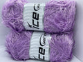 2 Lilac Ice Yarns Eyelash Fun Fur Yarn 100 Gram (3.53 Ounces)
