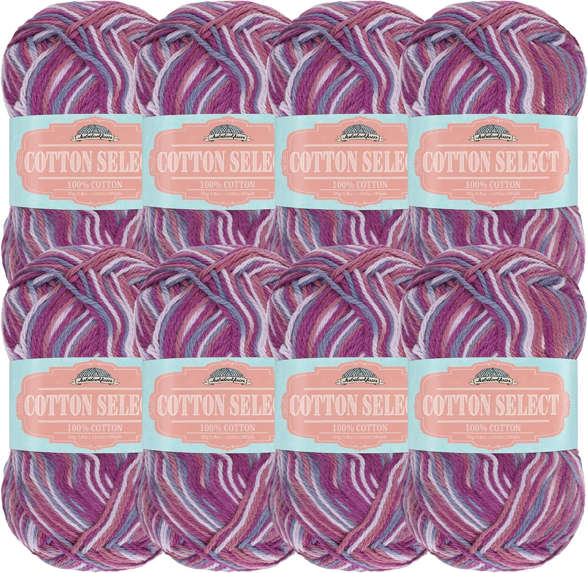 JubileeYarn Cotton Select Yarn - Mystical Grape - 8 Skeins