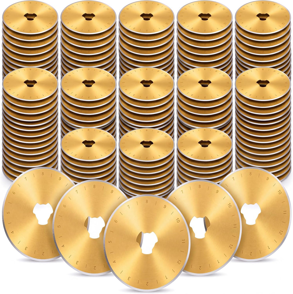 ElaraBerry 100 Pack 45mm Rotary Cutter Blades, Titanium Coated
