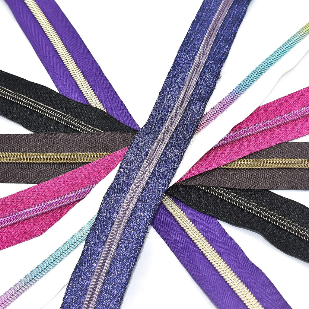 Colorful Zipper Tape - Mixed Nylon Coil Zippers Bulk #5 Sewing Zippers