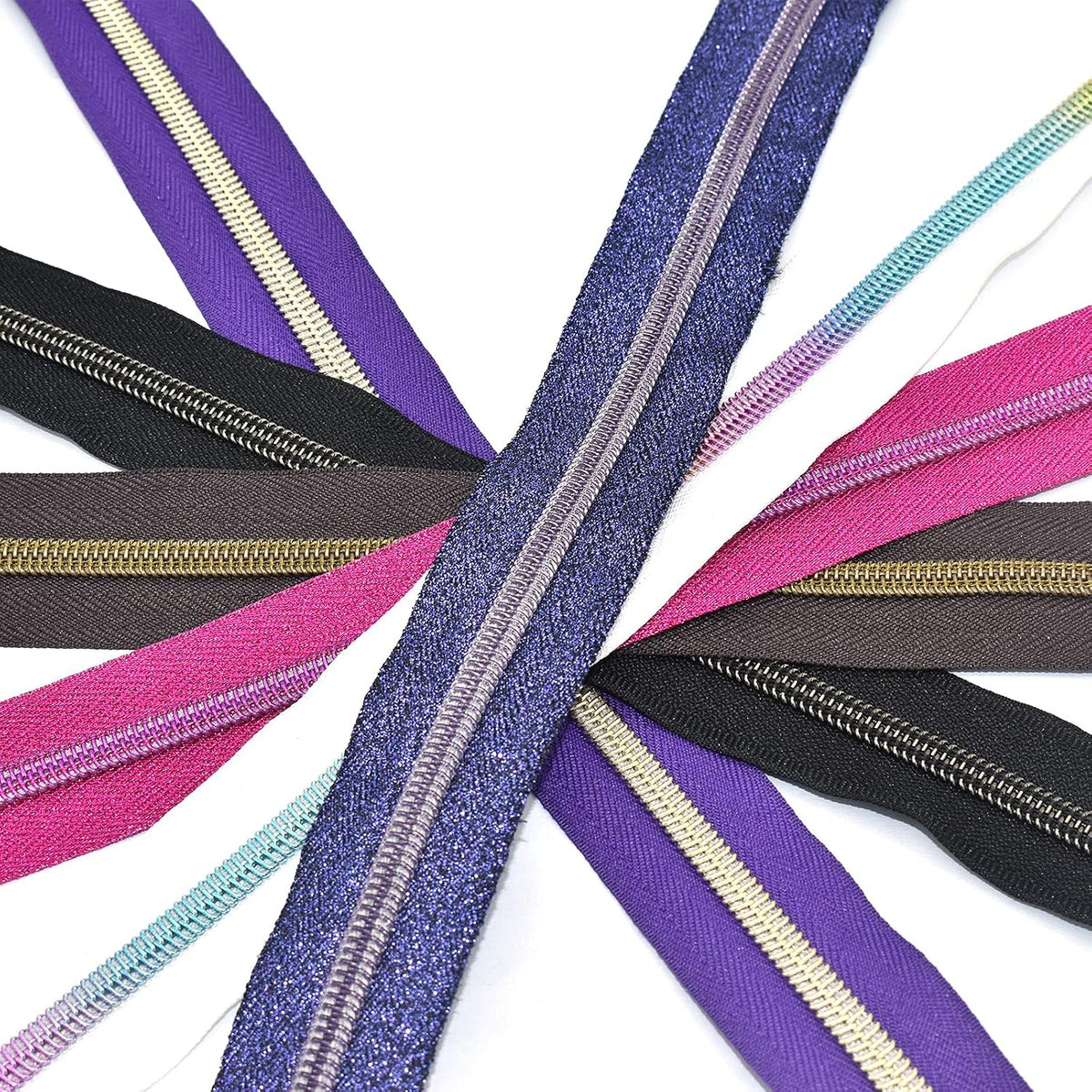 Colorful Zipper Tape - Mixed Nylon Coil Zippers Bulk #5 Sewing Zippers