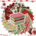 Tatuo 30 Pcs Christmas Cotton Fabric Squares 10 x 10 in Patchwork